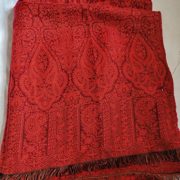 Pashmina Large Red Cashmere and Lana Scarf - Picture 1 of 6